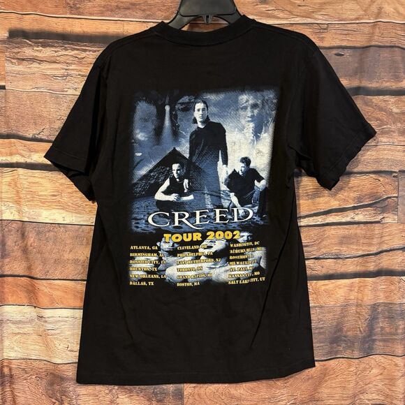 Creed Tour 2002 T-Shirt Medium Black Short Sleeve Double Sided Music Concert Tee - Picture 4 of 7